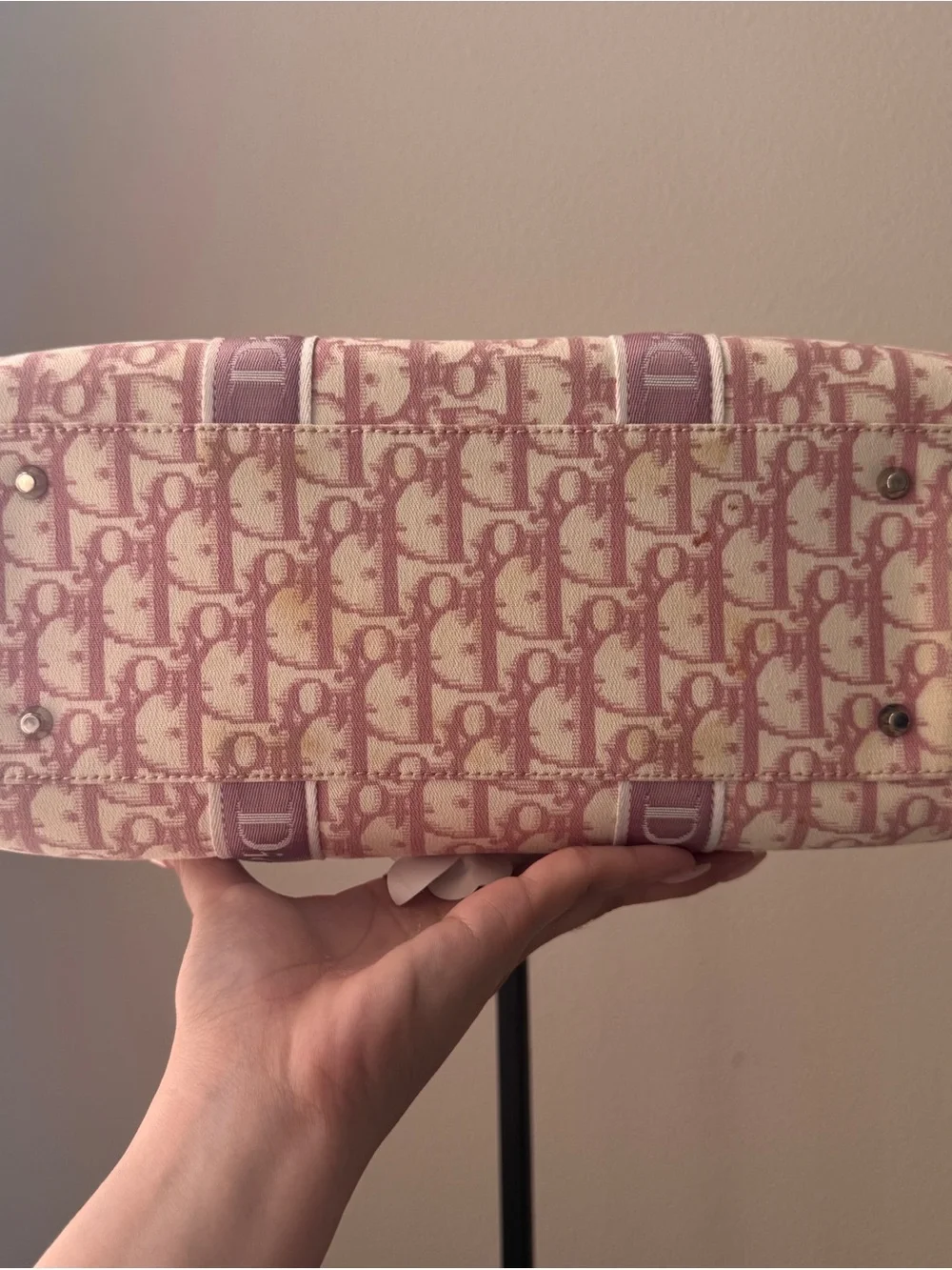 authentic CHRISTIAN DIOR Monogram Girly Boston in Pink.